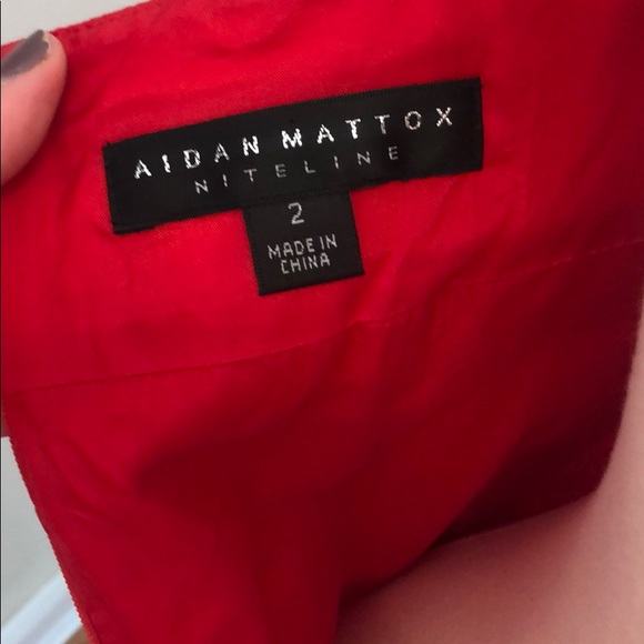 Aidan Mattox nite line red ruched dress - Picture 6 of 7